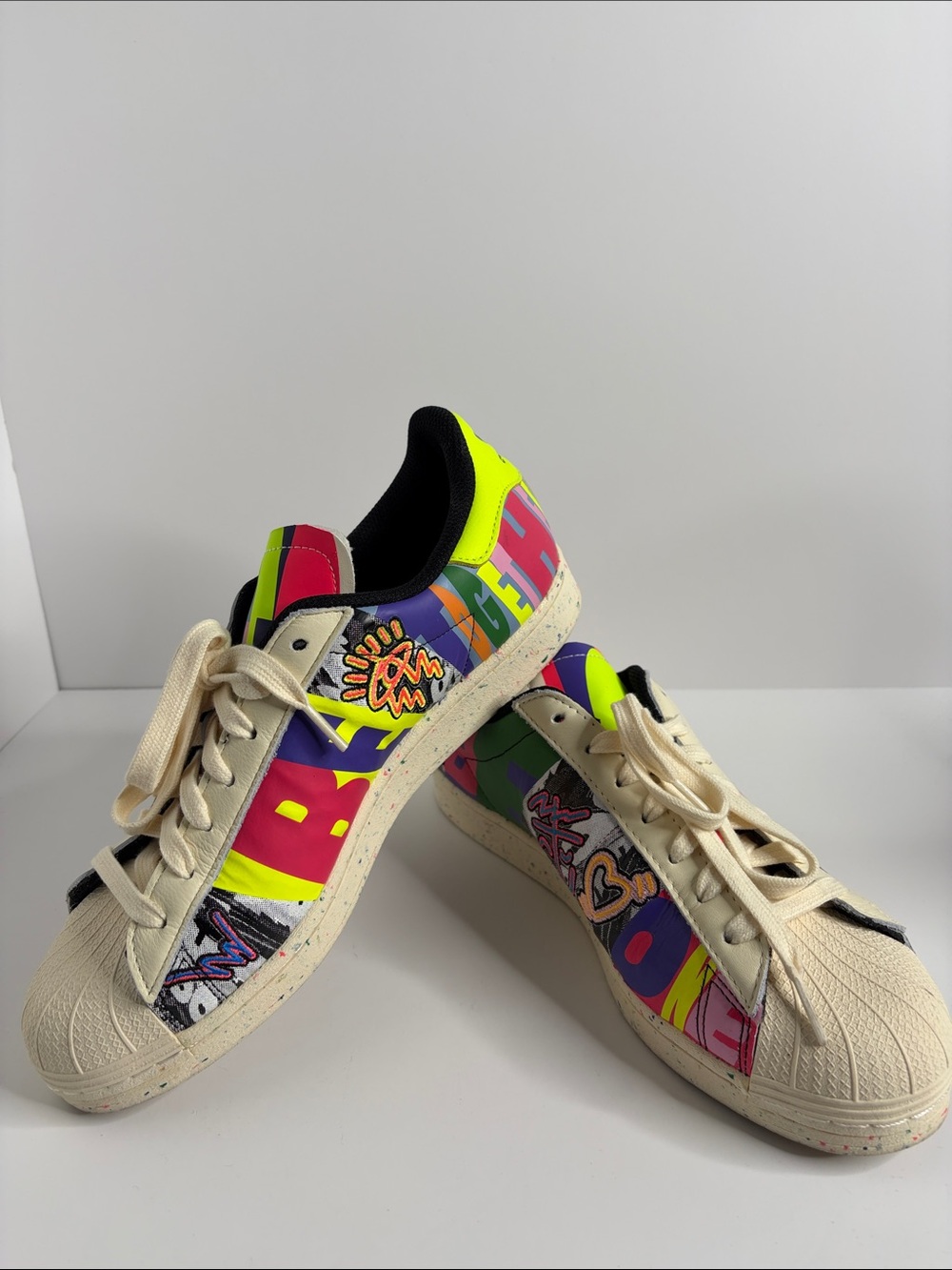 Adidas PRIDE Graffiti Low-Top Sneakers in Neon Accents GX6395
